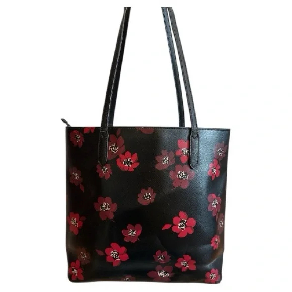 KATE SPADE WOMEN’S BRYNN TOTE DANCING BLOOMS BLACK MULTI COLOR PURSE - Picture 2 of 7
